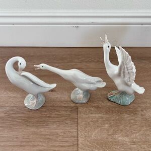 Vintage LLADRO Spain Duck Geese Figurine Set‎ Of 3